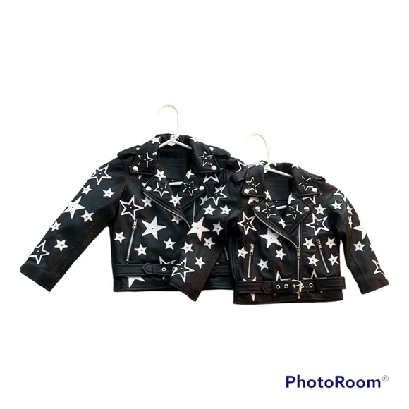 Star Embroidered Moto Leather Jacket: Elevate your leather game! - Picture 6 of 6